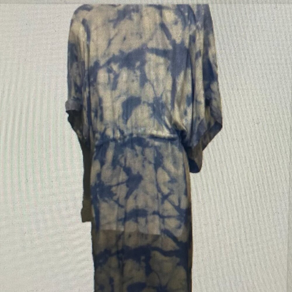 CALVIN KLEIN TYE DYE TIE FRONT MIDI COVER UP - Picture 4 of 6